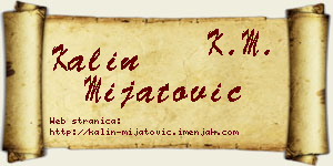 Kalin Mijatović vizit kartica